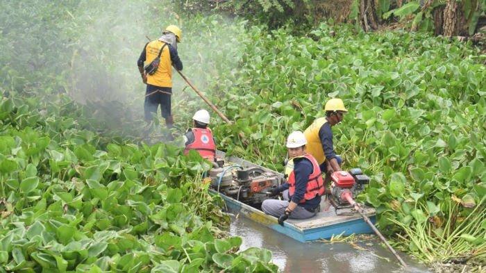 Bupati-Lamongan-Yuhronur-Efendi-ikut-perahu-pencacah-eceng-gondok
