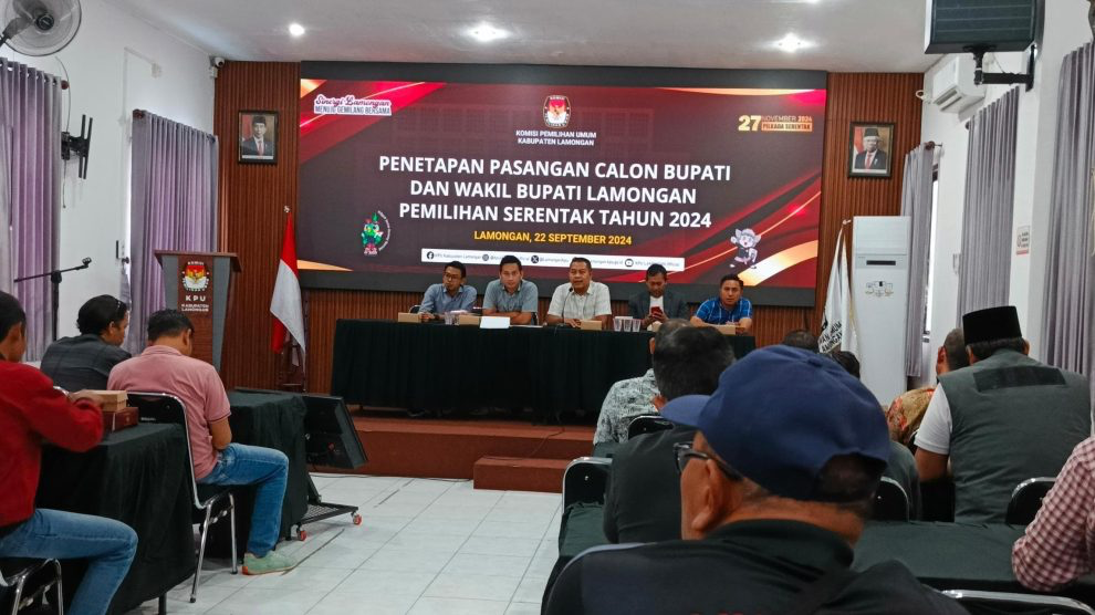 SAH, KPU Lamongan Tetapkan 2 Paslon Pada Pilkada 2024