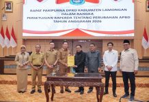 Defisit Rp161 Miliar Menganga, APBD Lamongan 2026 Dipaksa Pangkas Program Basa-basi Dokumen rincian perubahan APBD Lamongan 2026 dengan stabilo merah pada angka defisit anggaran daerah.